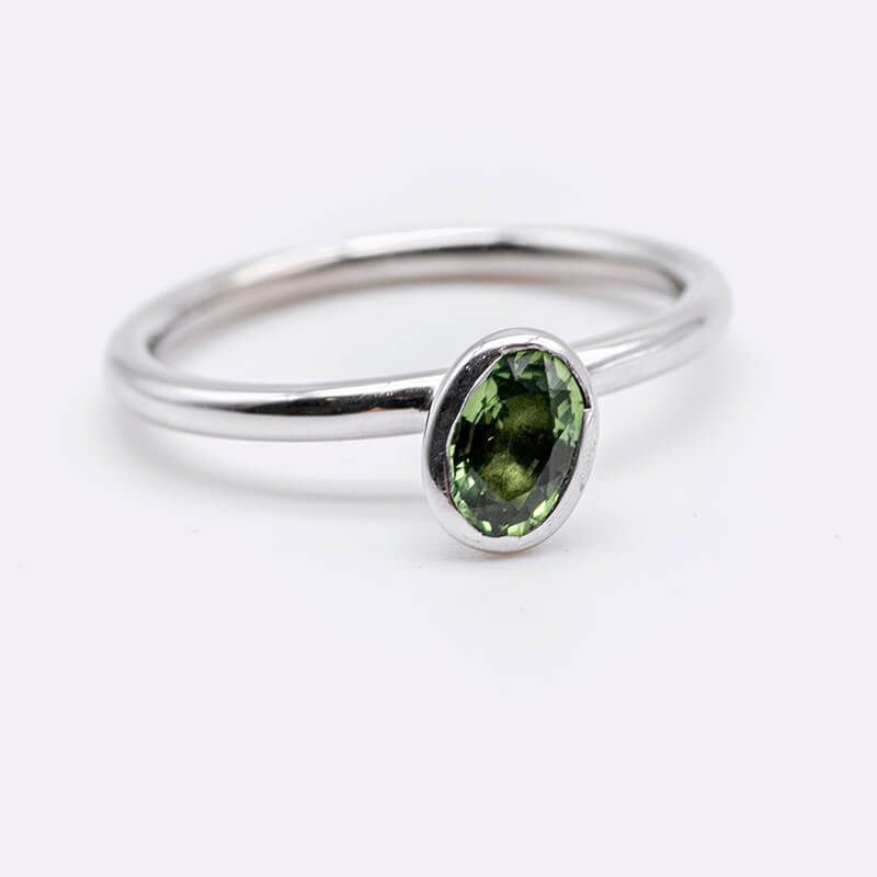 Oval Green Tourmaline Ring