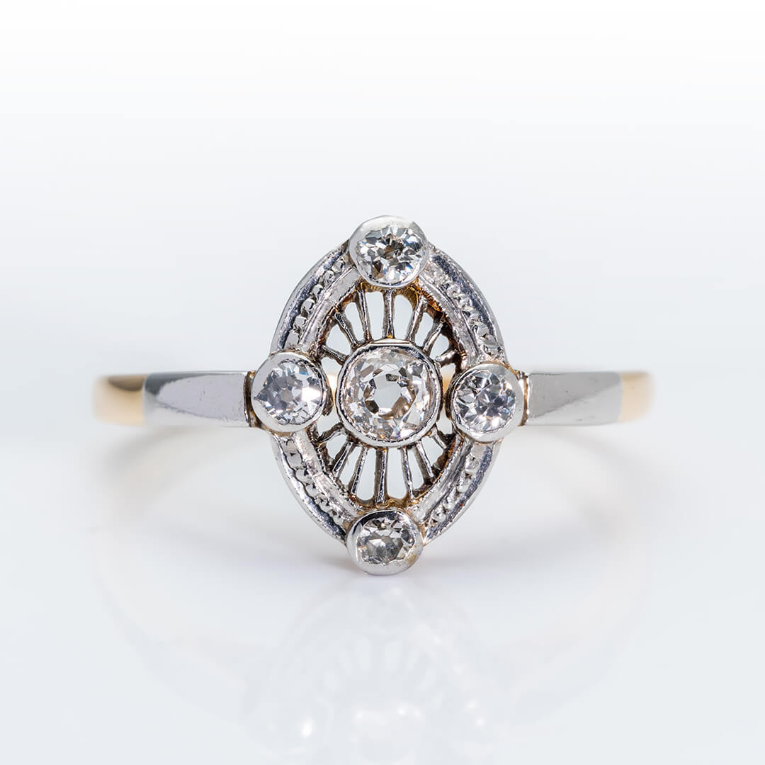 1930s Vintage Diamond Engagement Ring, Platinum Art Deco 0.78 ctw Old -  Ruby Lane