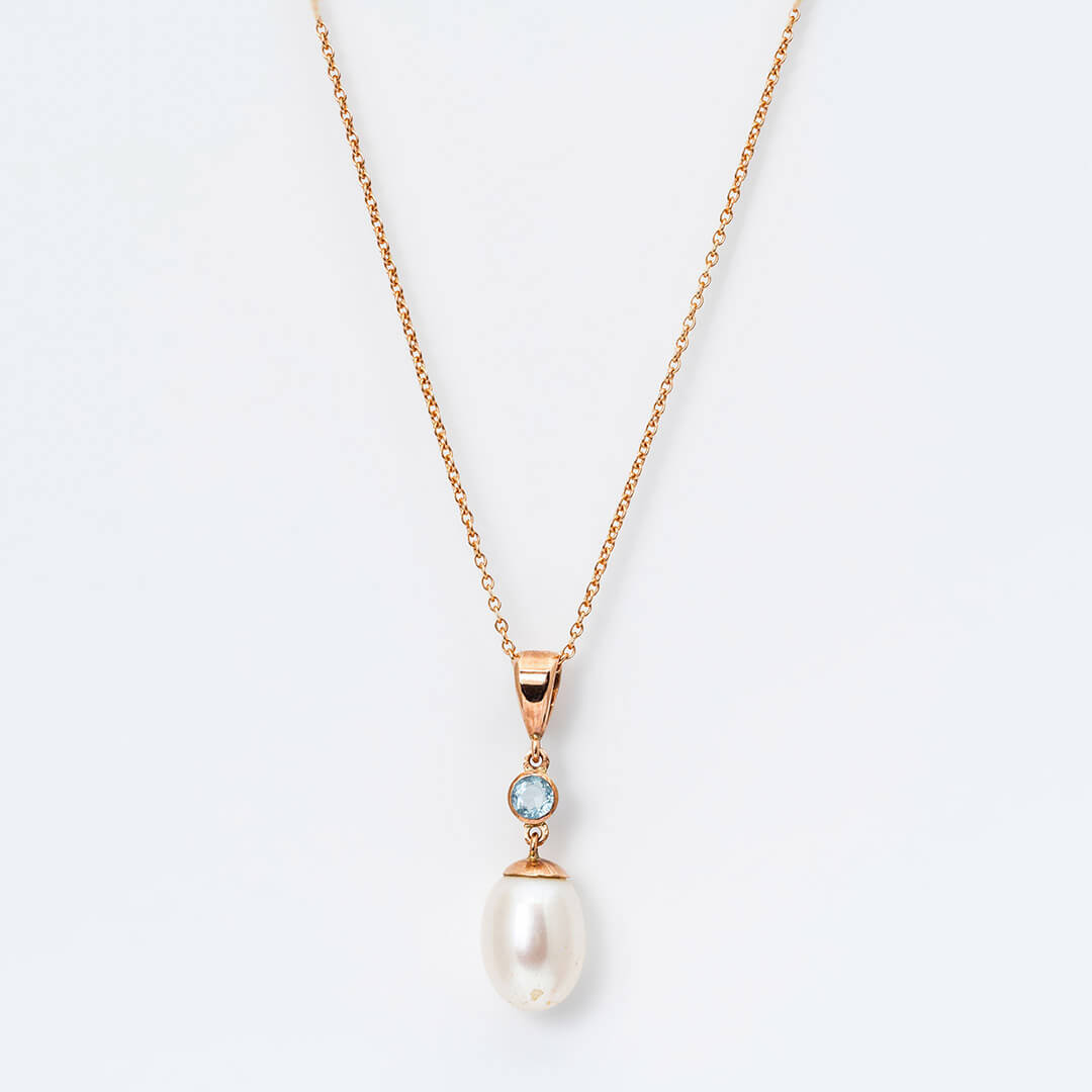 Pearl and Aquamarine Pendant