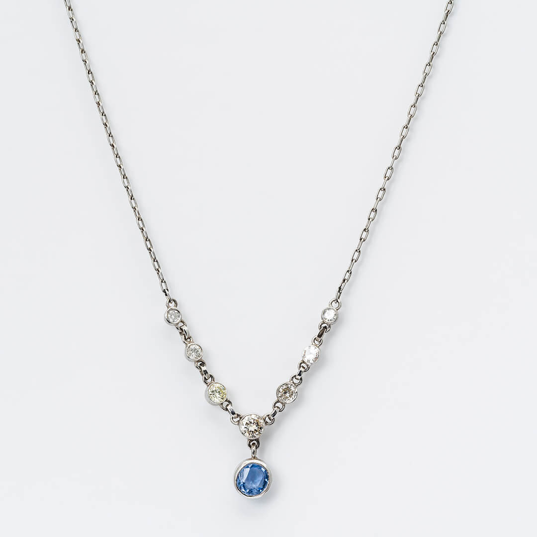 Vintage Sapphire and Diamond  Necklace