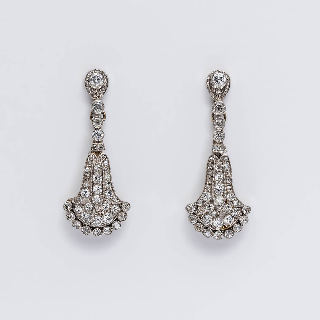 Buy Stunning Platinum and Diamond Earrings Online | ORRA