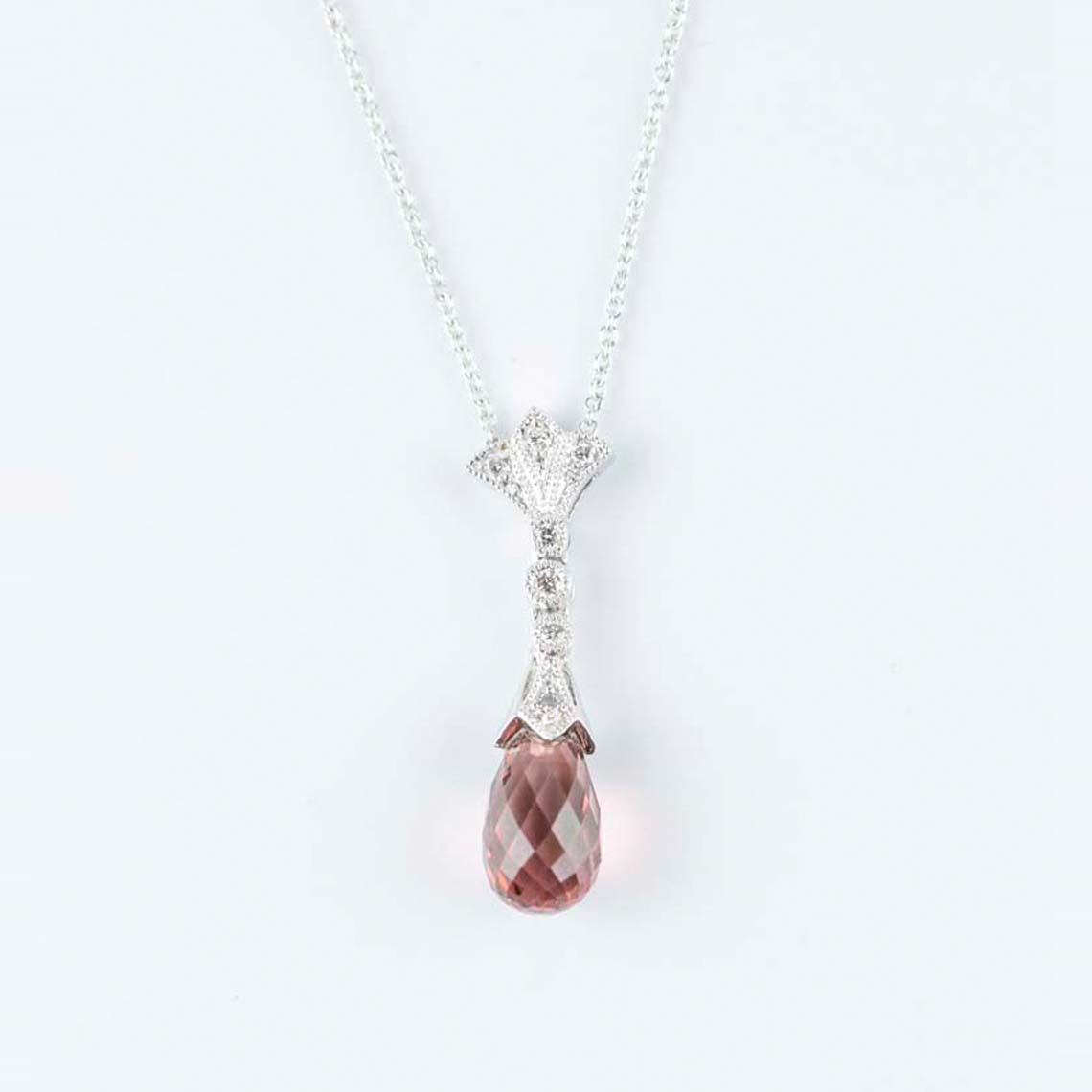 Briolette Tourmaline and Diamond Necklace