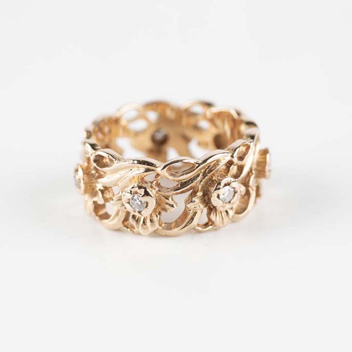 Vintage Rose Gold Diamond Ring