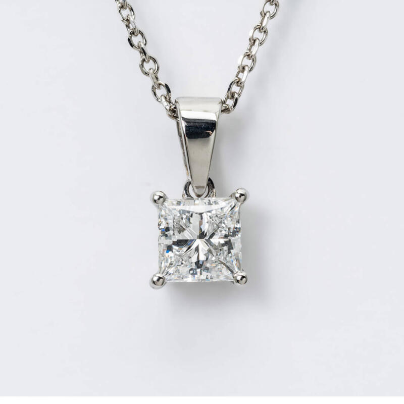 Lab Grown Princess Cut Diamond Pendant