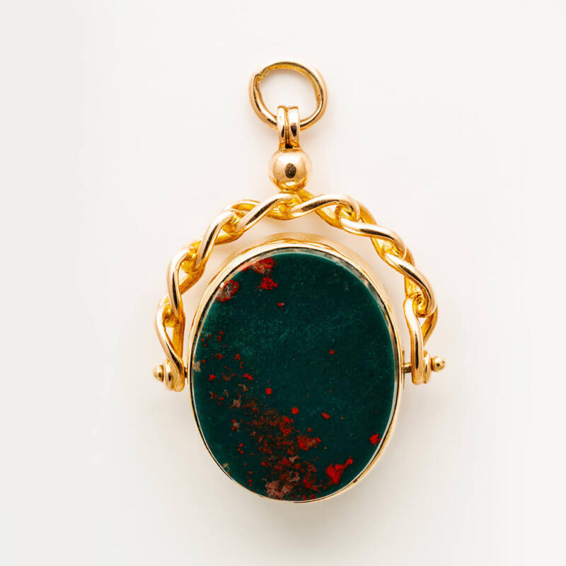 Vintage Bloodstone and Carnelian Fob