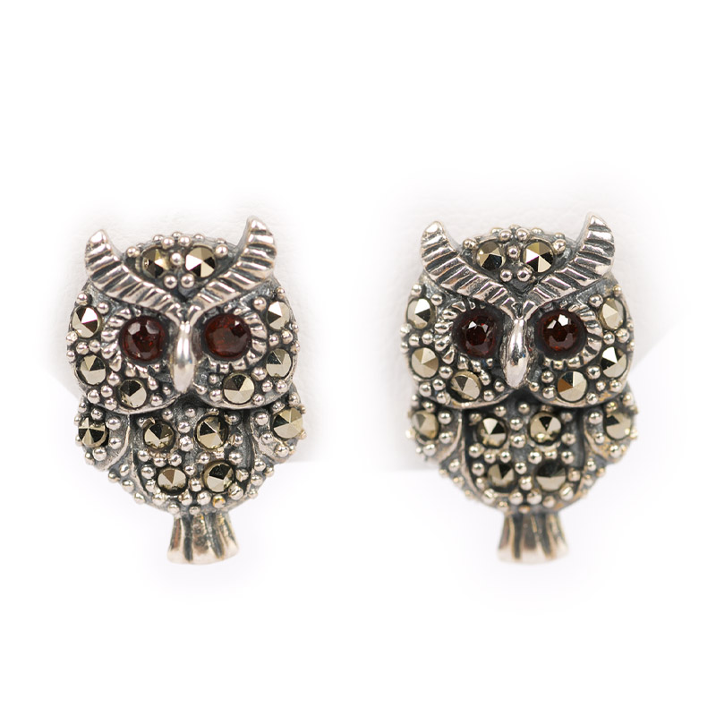 Silver Owl Earrings